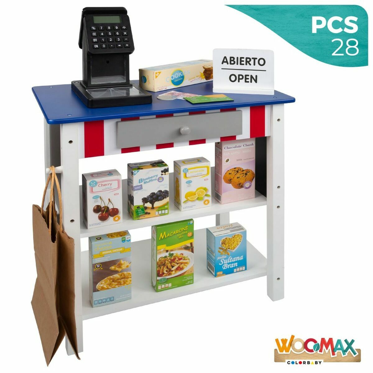 Legetøjssupermarked Woomax 48 x 70 x 30 cm 28 Dele